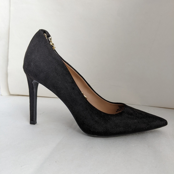 INC International Concepts Black Sadelle Chain Heels Sz 6 - Picture 5 of 11